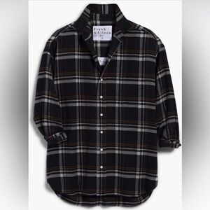 Frank & Eileen Flannel Shirt Oversized Button Down Shirley Plaid Cotton Size XXS